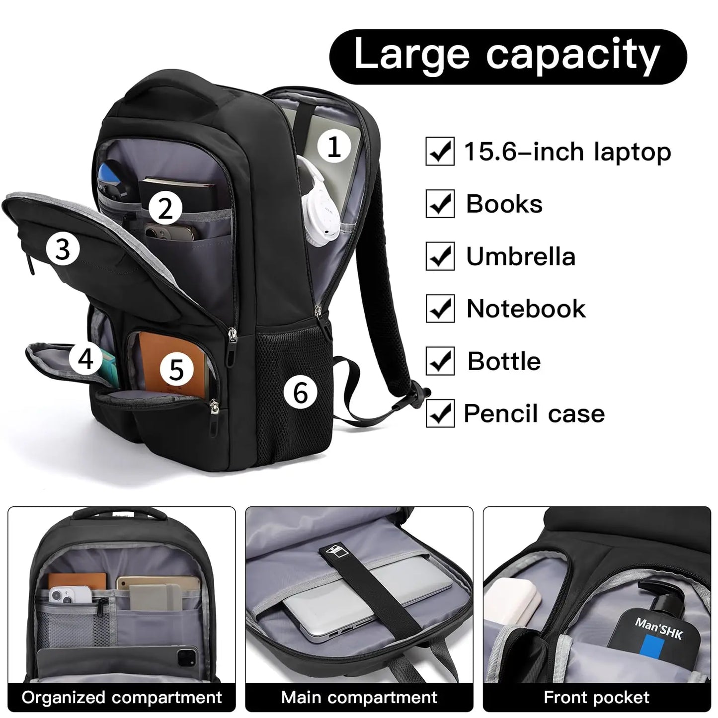Bange Women's Lightweight Waterproof Backpack – Casual Daily Commute Bag
