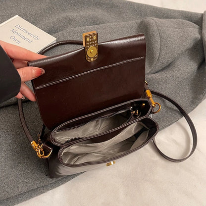 Women's PU Leather Flap Crossbody Bag – Small Shoulder Handbag