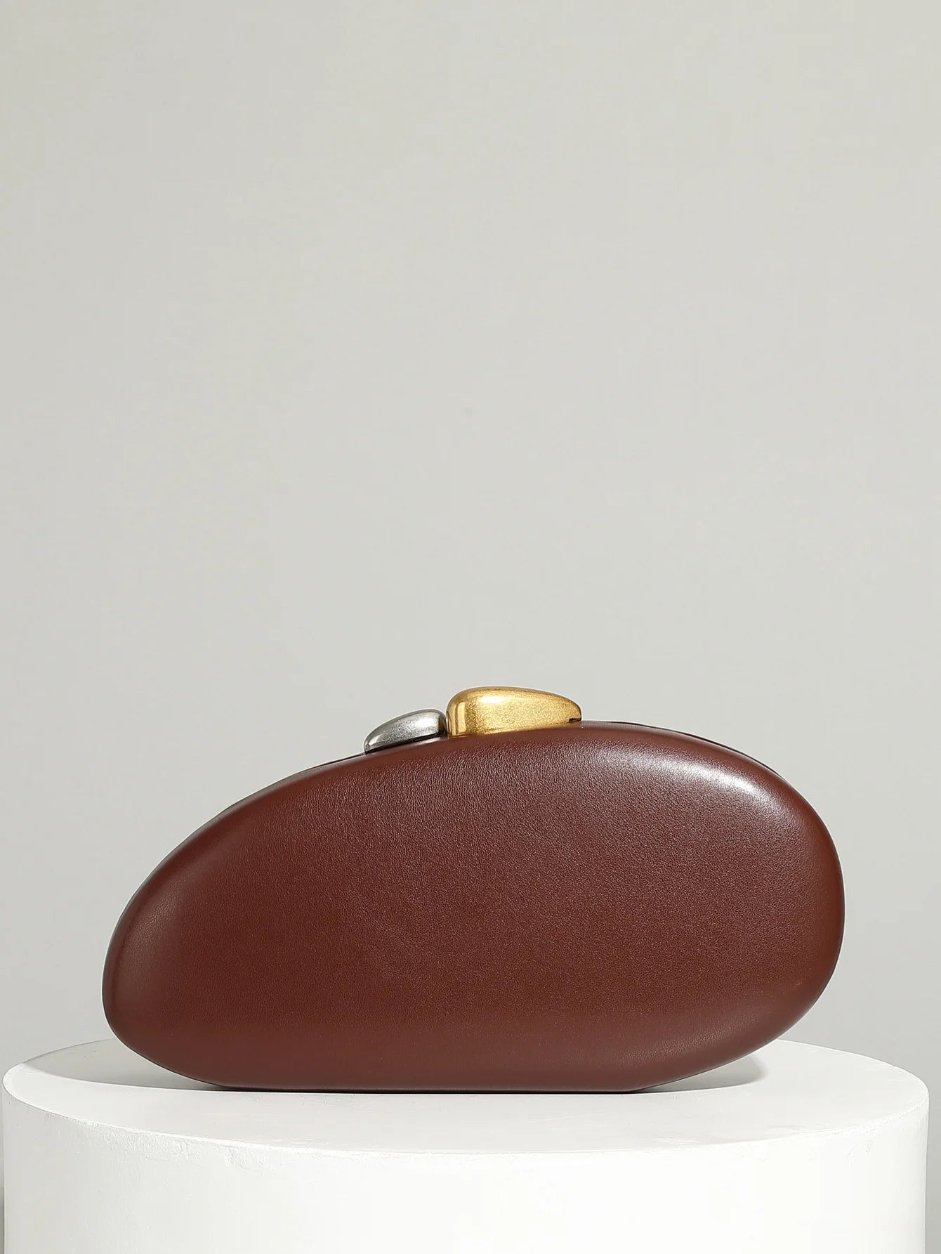 Shell Clutch Bag – Luxury PU Leather Lock Handbag with Chain Strap
