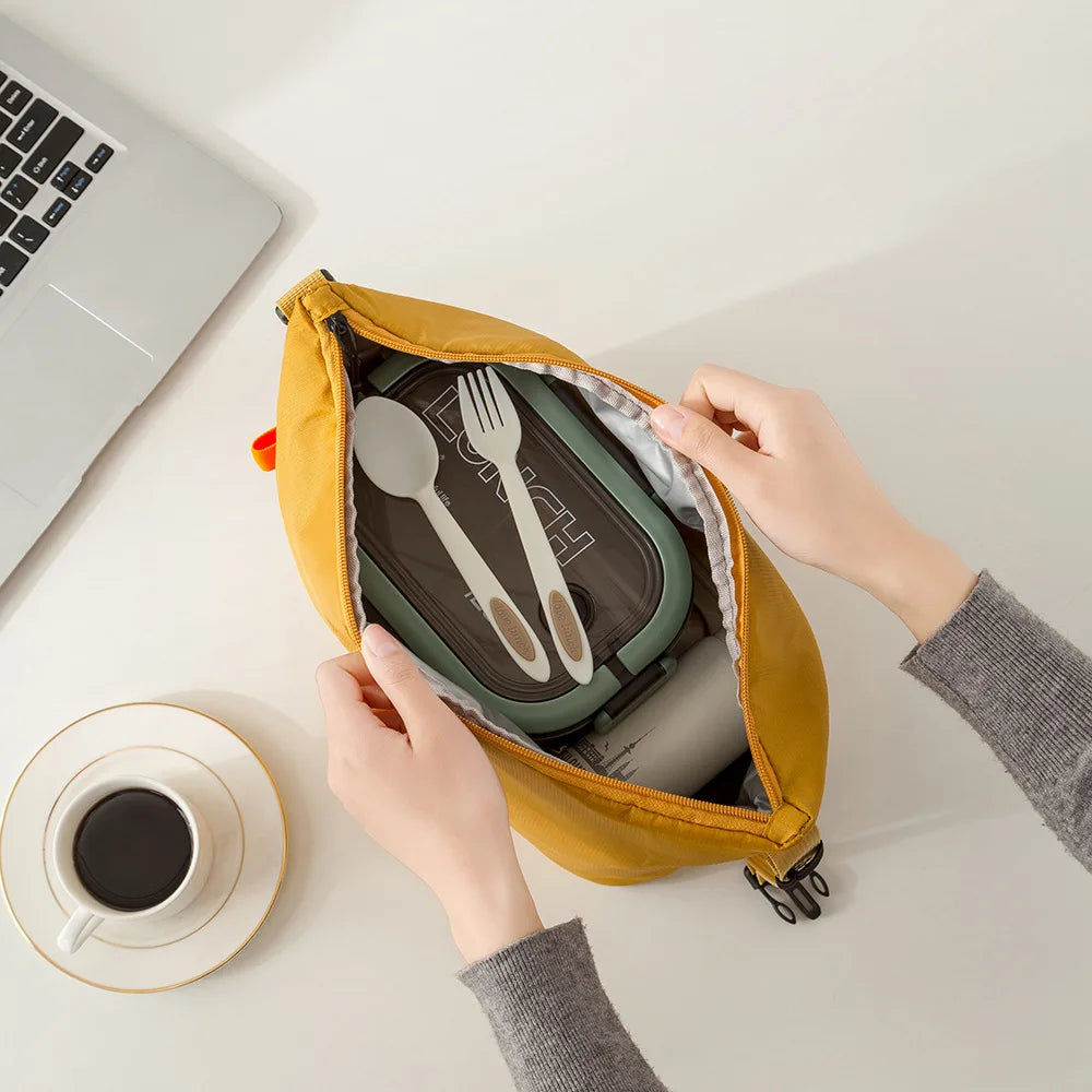 Insulated Lunch Bag – Foldable Portable Lunch Box Tote with Aluminum Foil Lining