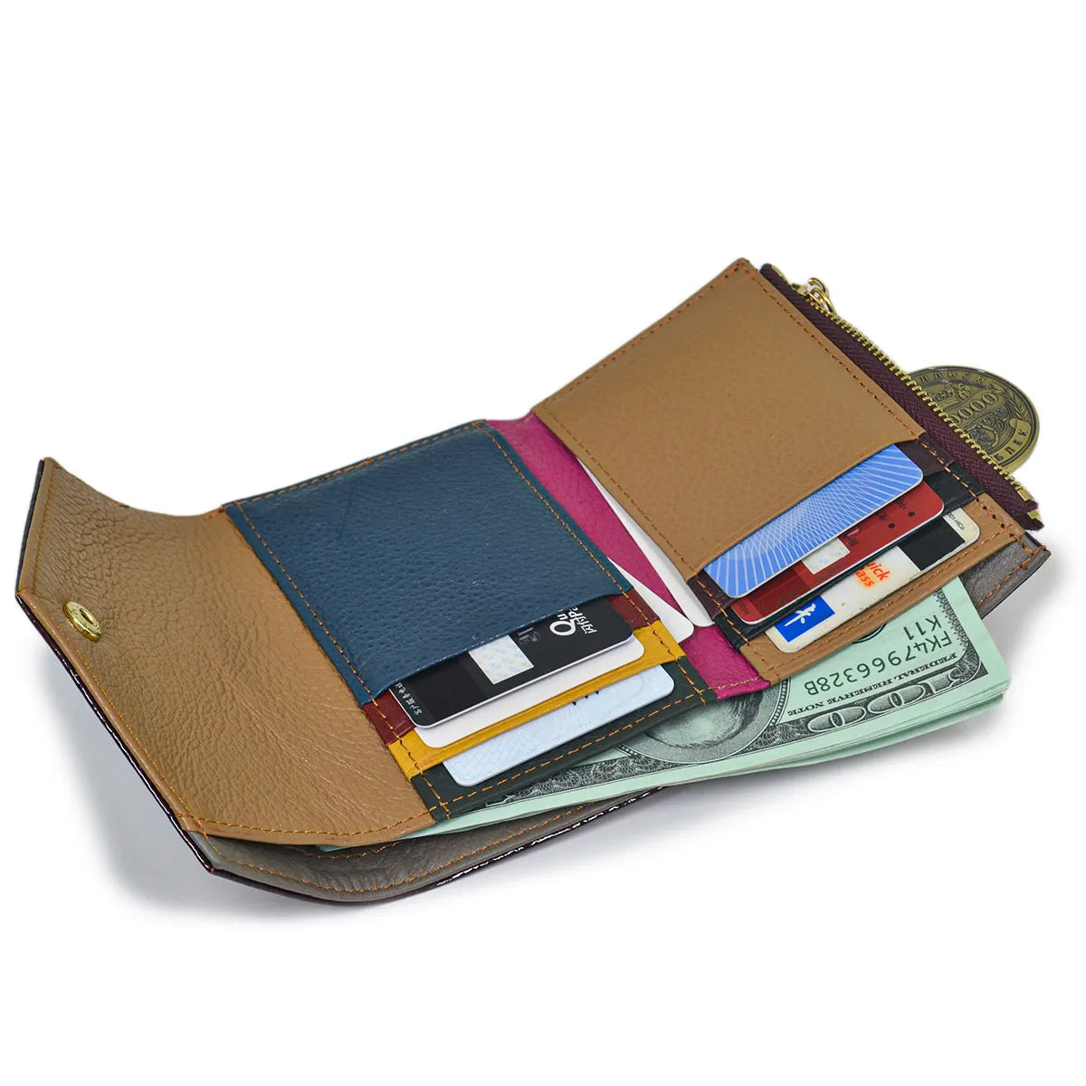Women's Crocodile Pattern Genuine Leather Wallet – Tri-Fold Envelope Style
