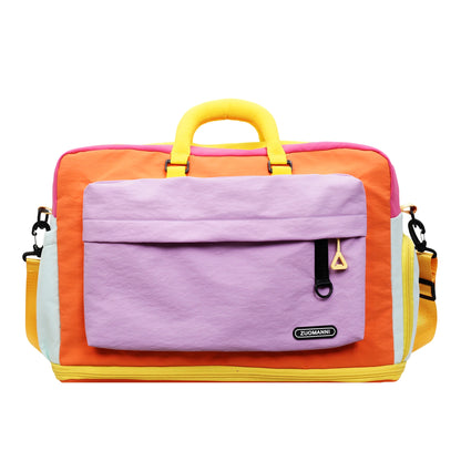 Gym Duffle Bag with Shoe Compartment – Color Block Travel Tote