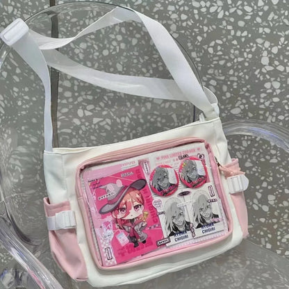 Anime Postcard Display Crossbody Bag Clear Window Messenger Bag