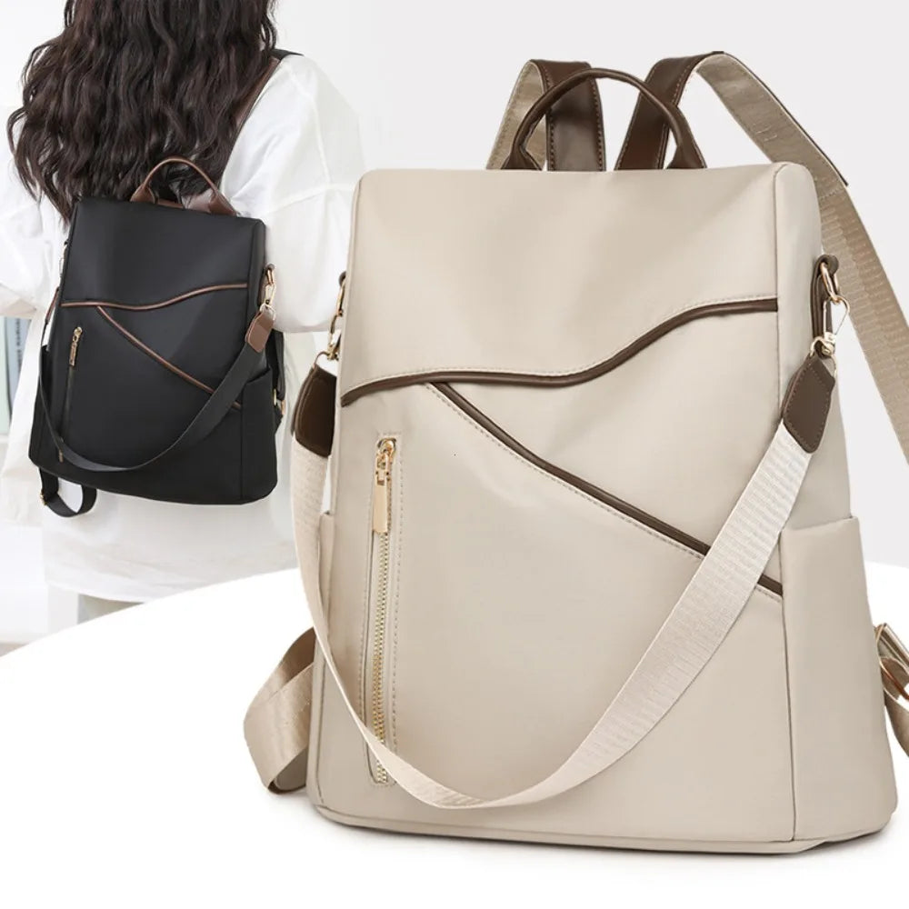 Anti-Theft Women's Nylon Backpack – Large Capacity Travel Shoulder Bag