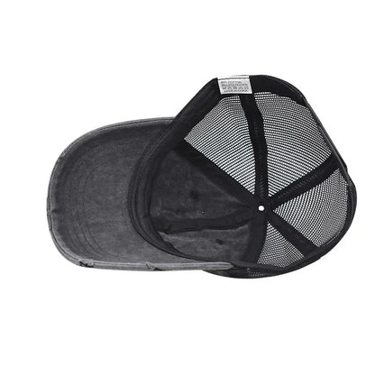Vintage Washed Mesh Baseball Cap – Unisex UV Protection Hat