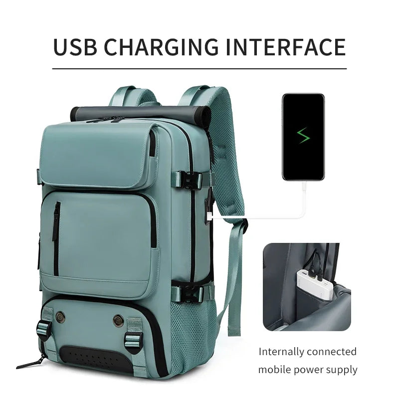 Waterproof 16" Laptop Backpack with Shoe Bag, Hidden USB Port & Hidden Shoulder Straps