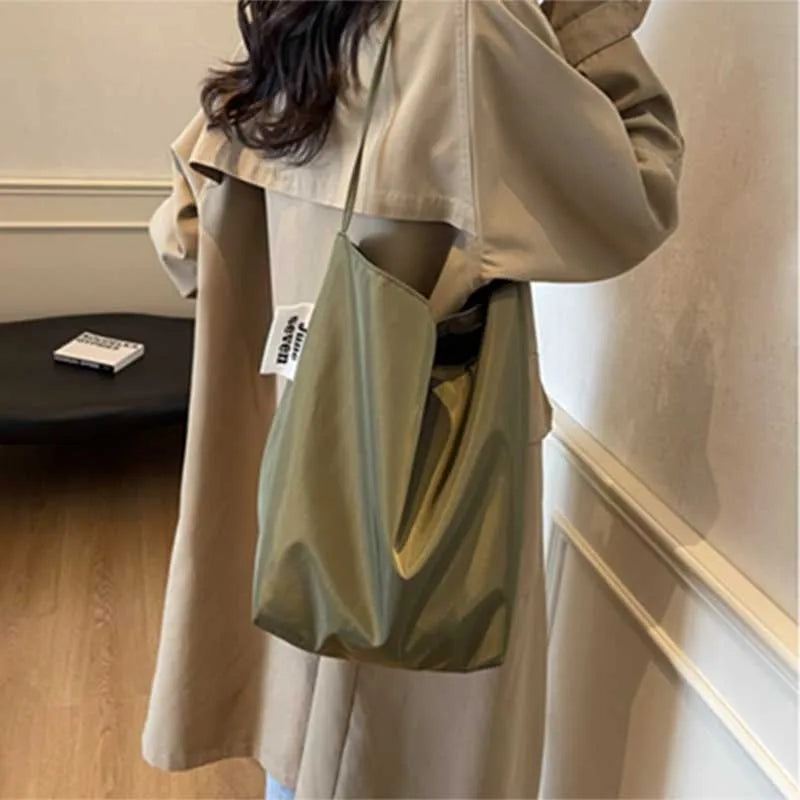 Large Capacity Nylon Tote Bag for Women Commuter Shoulder Bag