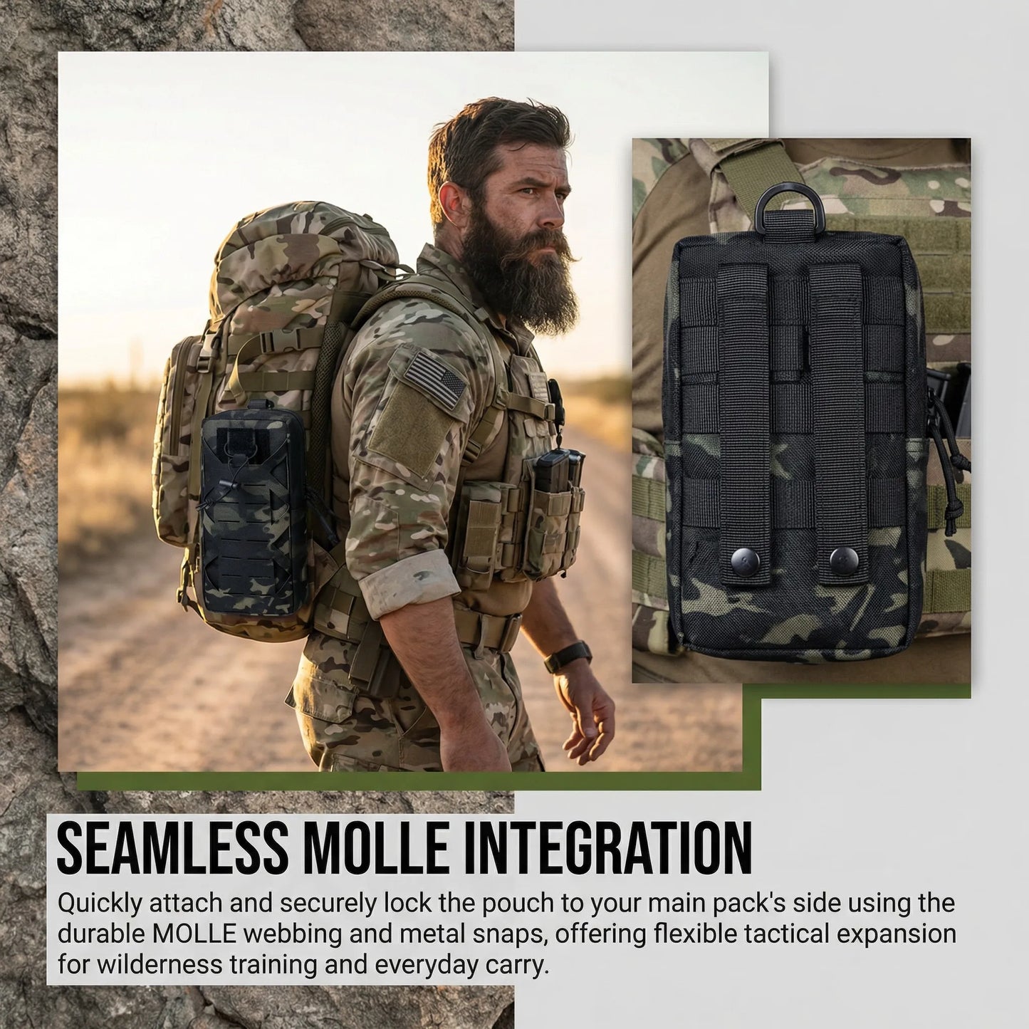 Tactical MOLLE EDC Pouch – 10" Utility Gear Organizer Waist Bag