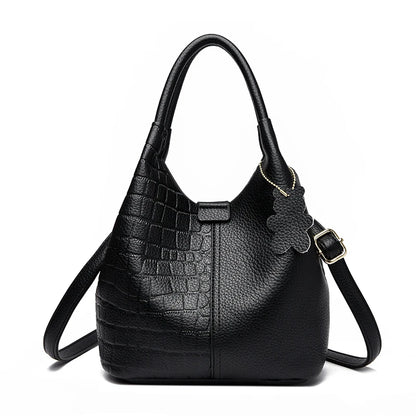Crocodile-Embossed PU Leather Bucket Bag – Women's Hobo Tote & Crossbody
