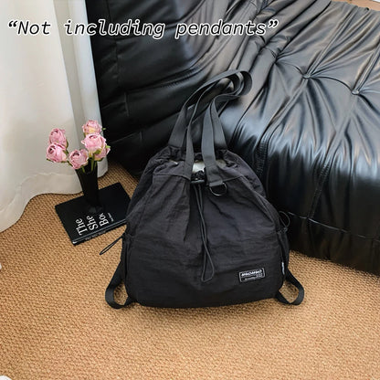 2-in-1 Drawstring Backpack & Crossbody Bag – Lightweight Casual