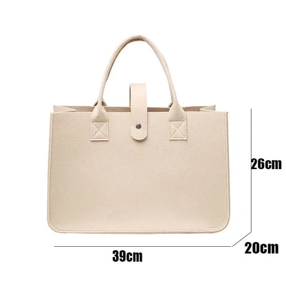 Large Capacity Felt Tote Bag for Women – Designer Woven Handbag