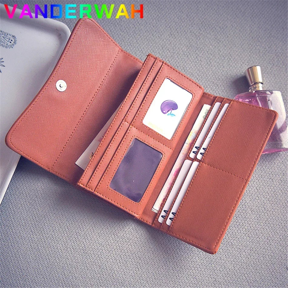 Vintage Hollow-Out Leather Wallet Clutch Purse for Women