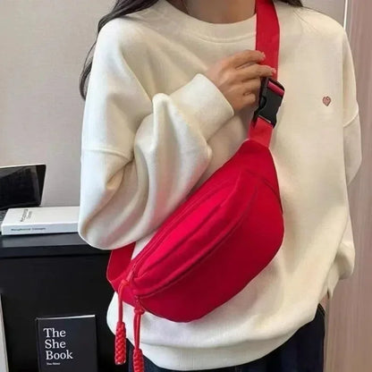 Canvas Crossbody Fanny Pack for Women – Casual Sling Waist Bag