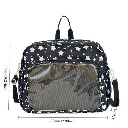 Star Print Ita Crossbody Bag Transparent Window Shoulder Bag