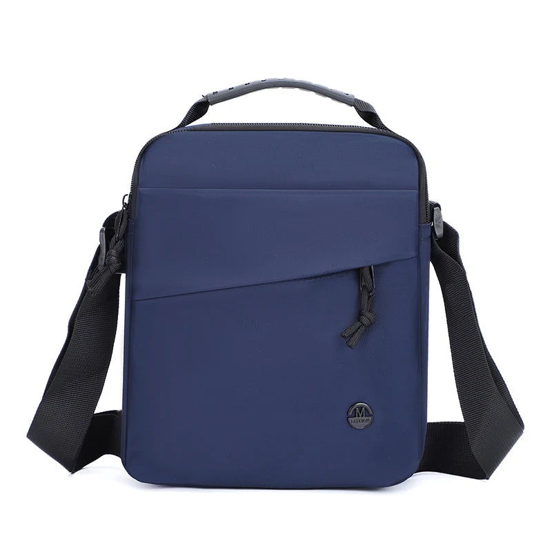 Men's Oxford Shoulder Bag with Top Handle & Multiple Compartments