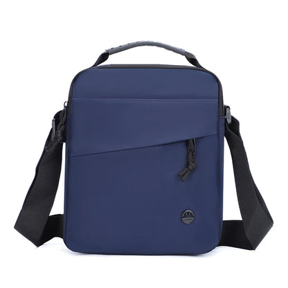 Men's Oxford Shoulder Bag with Top Handle & Multiple Compartments