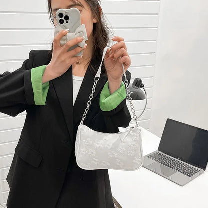 Floral Felt Shoulder Bag – Women's Small Crossbody Underarm Bag