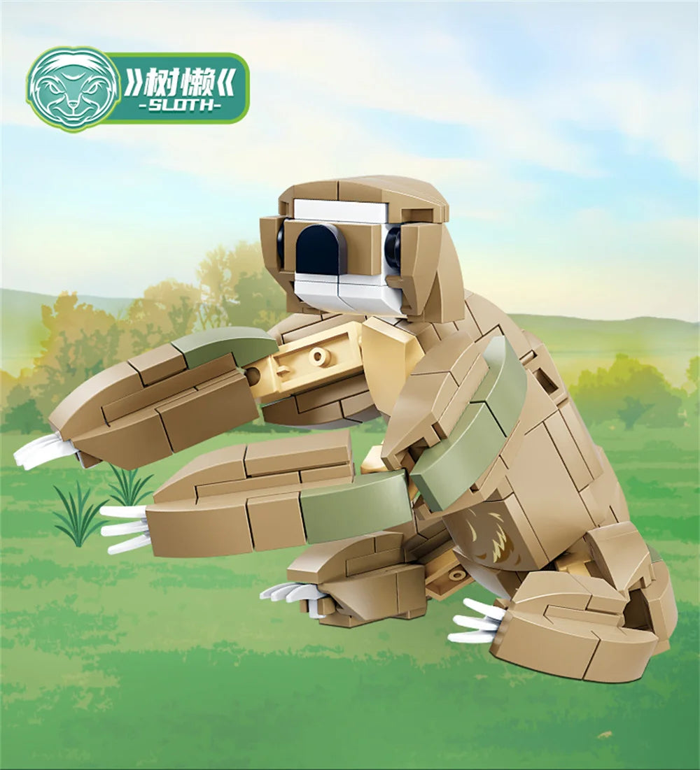Wild Animal Building Blocks Set – Mini Safari Figures Brick Toy