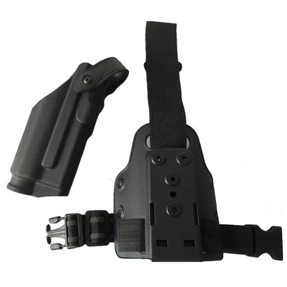 Tactical Drop Leg Holster – Right Hand Pistol Holster with Flashlight Mount