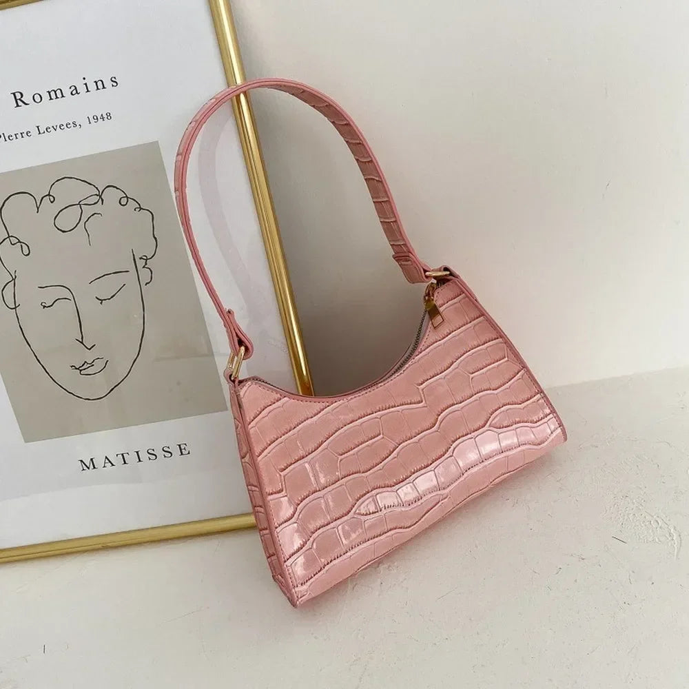 Exquisite Shopping Bag Retro Casual Women Totes Shoulder Bags Female Leather Solid Color Chain