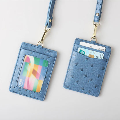 Embossed Leather Lanyard Card Holder – ID Badge Wallet