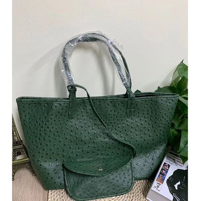 Snake Pattern Shoulder Bag - Large Capacity Embossed Tote for Women