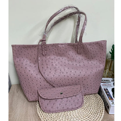Snake Pattern Shoulder Bag - Large Capacity Embossed Tote for Women