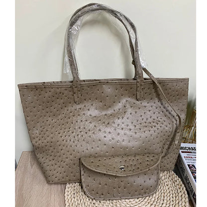 Snake Pattern Shoulder Bag - Large Capacity Embossed Tote for Women