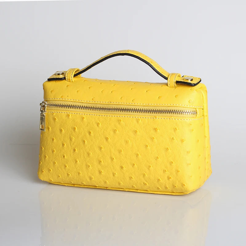 Exotic Embossed Leather Makeup Clutch Bag – Luxury Women's Handbag