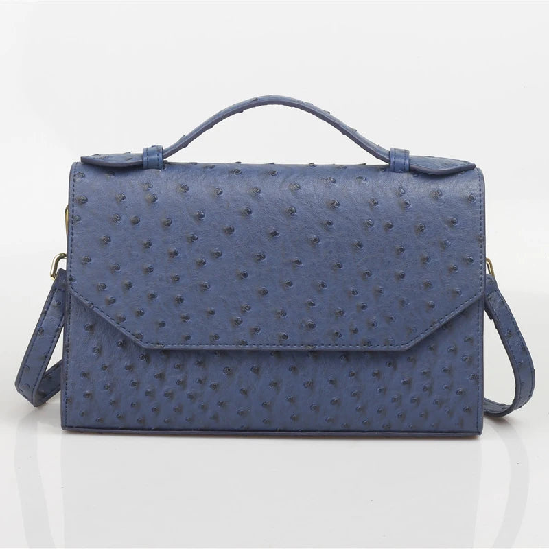 Brand Design Ostrich Leather Women Handbags Large Capacity Shoulder Bag Commuting Ladies Travel
