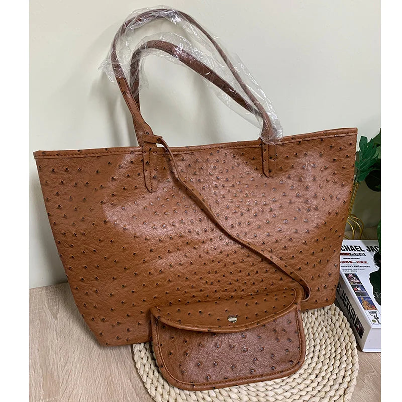 Snake Pattern Shoulder Bag - Large Capacity Embossed Tote for Women