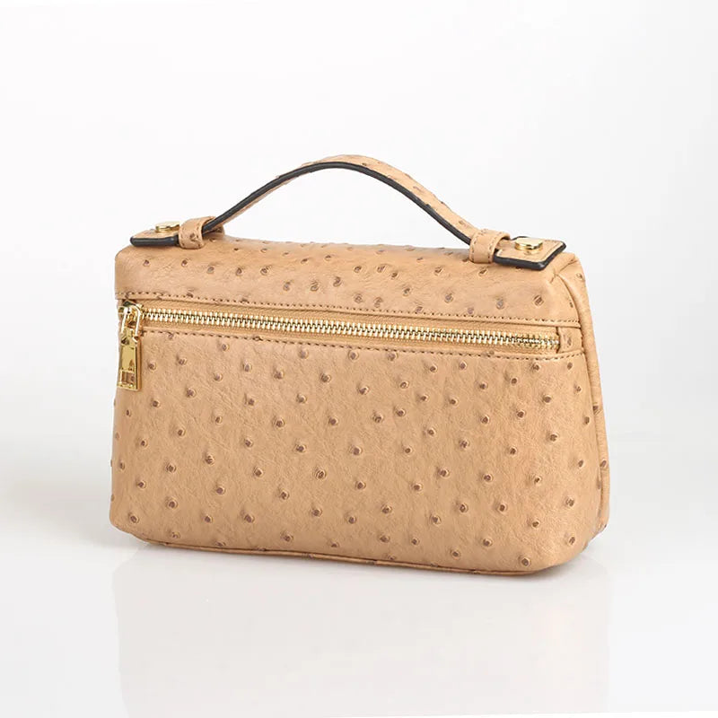 Exotic Embossed Leather Makeup Clutch Bag – Luxury Women's Handbag