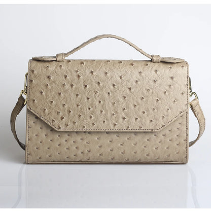 Brand Design Ostrich Leather Women Handbags Large Capacity Shoulder Bag Commuting Ladies Travel