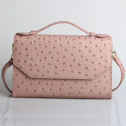 Brand Design Ostrich Leather Women Handbags Large Capacity Shoulder Bag Commuting Ladies Travel