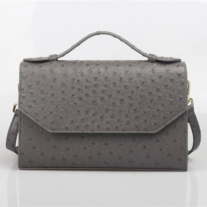 Brand Design Ostrich Leather Women Handbags Large Capacity Shoulder Bag Commuting Ladies Travel